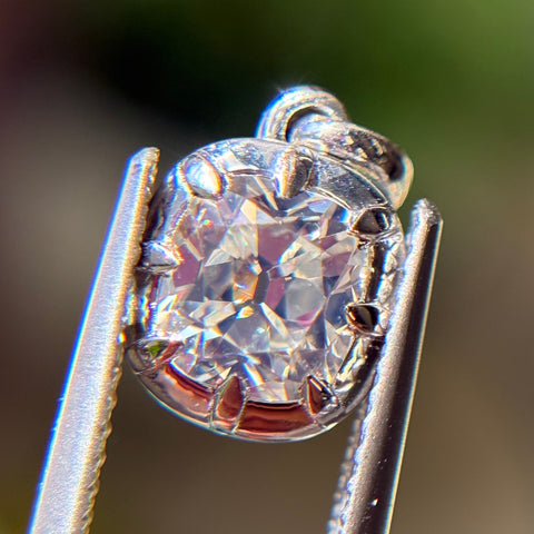 1.03ct Old Mine Cut Diamond Collet Charm