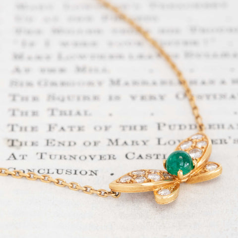Vintage Diamond & Emerald Butterfly Pendant, by Van Cleef & Arpels