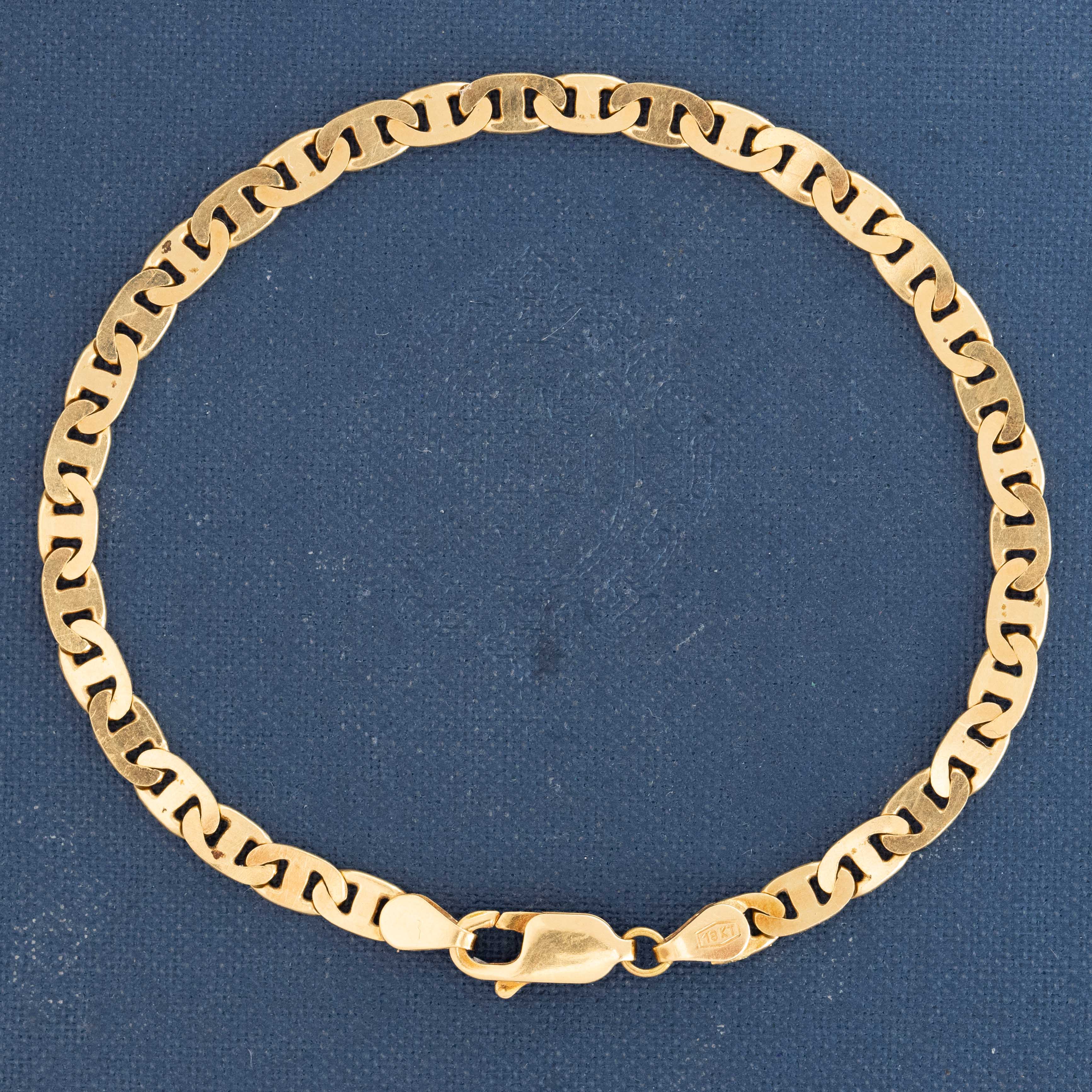 Vintage Flat Mariner Link Chain Bracelet