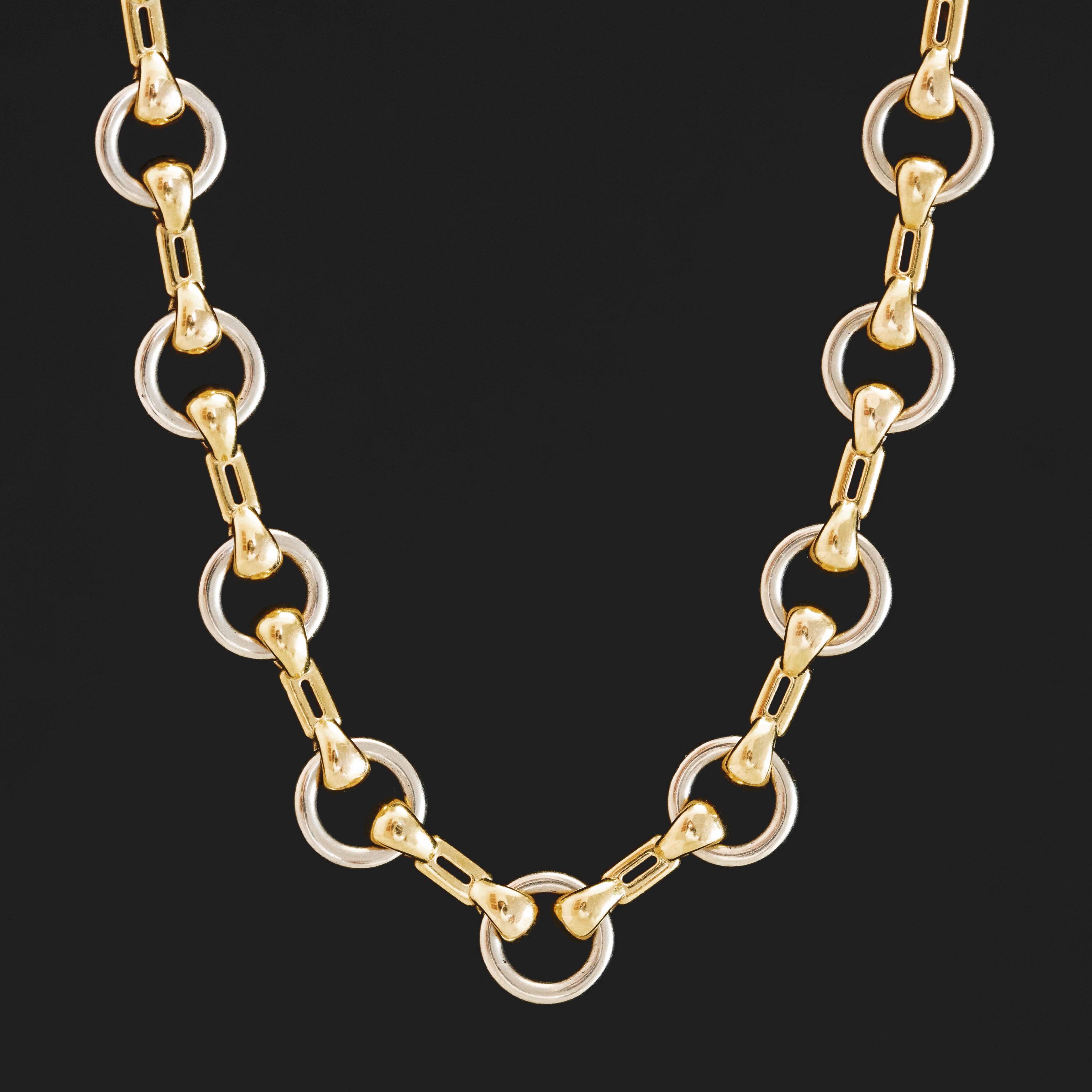 Vintage Circle Link "J.C.C." Long Chain and Bracelet, by Cartier