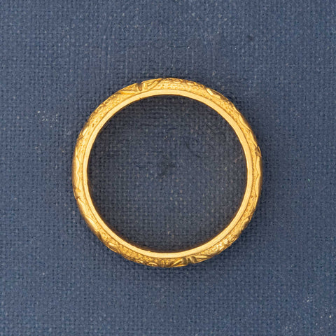 Vintage High Karat Engraved Band