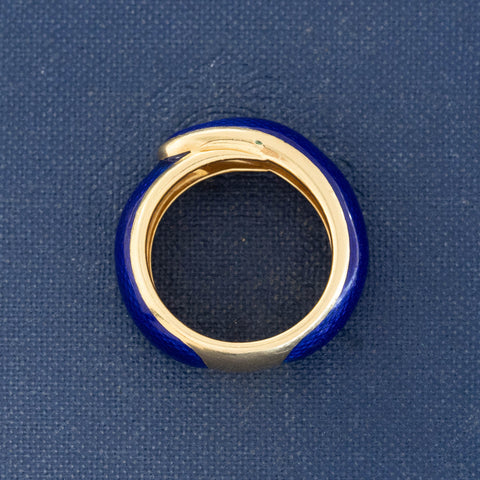 Vintage Blue Enamel Buckle Band, By Van Cleef & Arpels