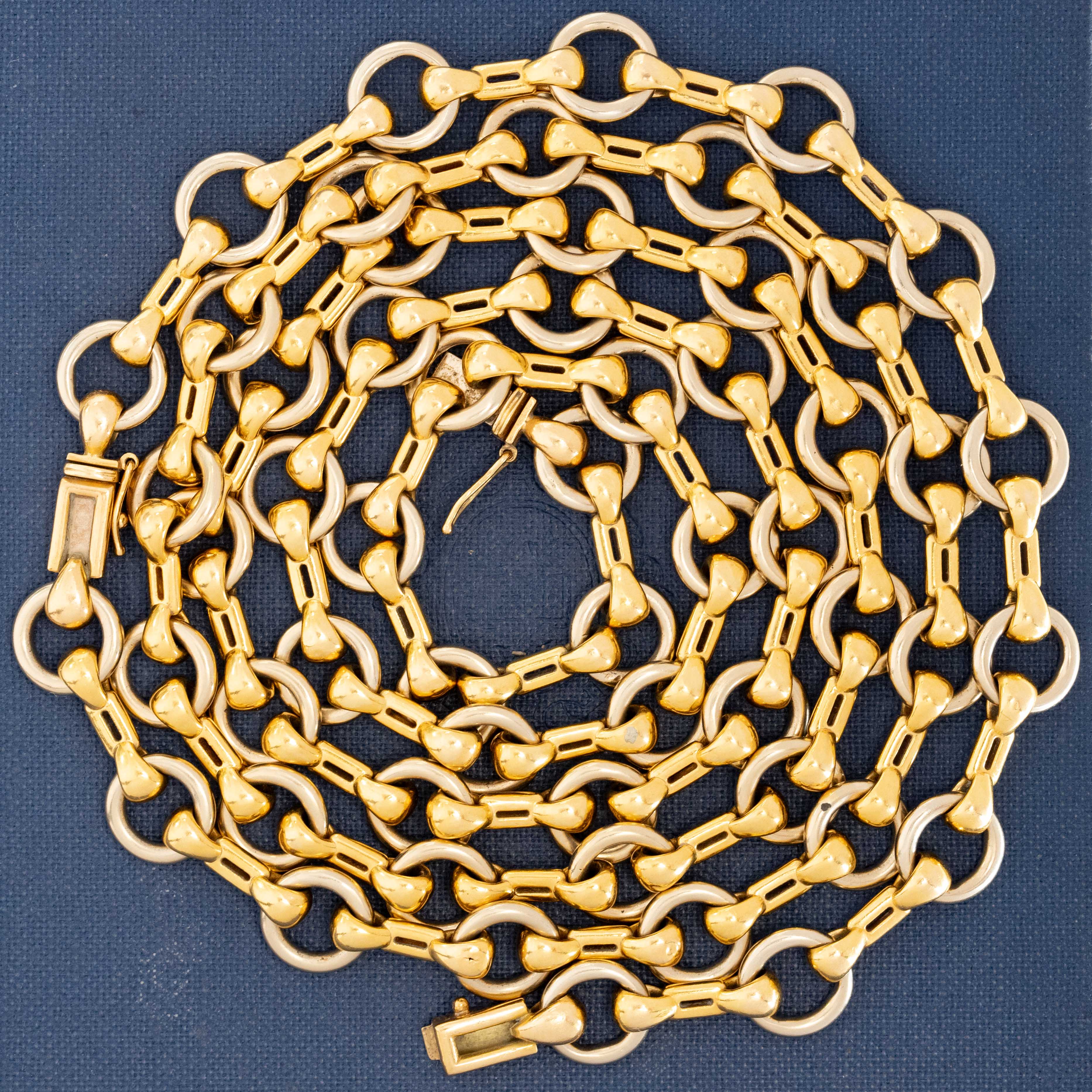 Vintage Cartier 18K two-tone gold snaffle bit convertible necklace