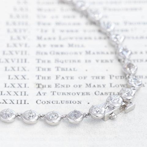 11.07ctw Old European & Old Mine Cut Diamond Collet Tennis Necklace