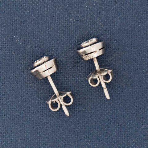 1.38ctw Old European Cut Diamond & Sapphire Target Earrings