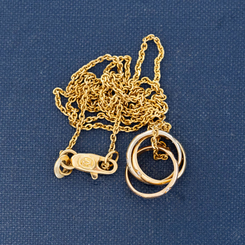 Vintage Diamond Trinity Charm Necklace, by Cartier