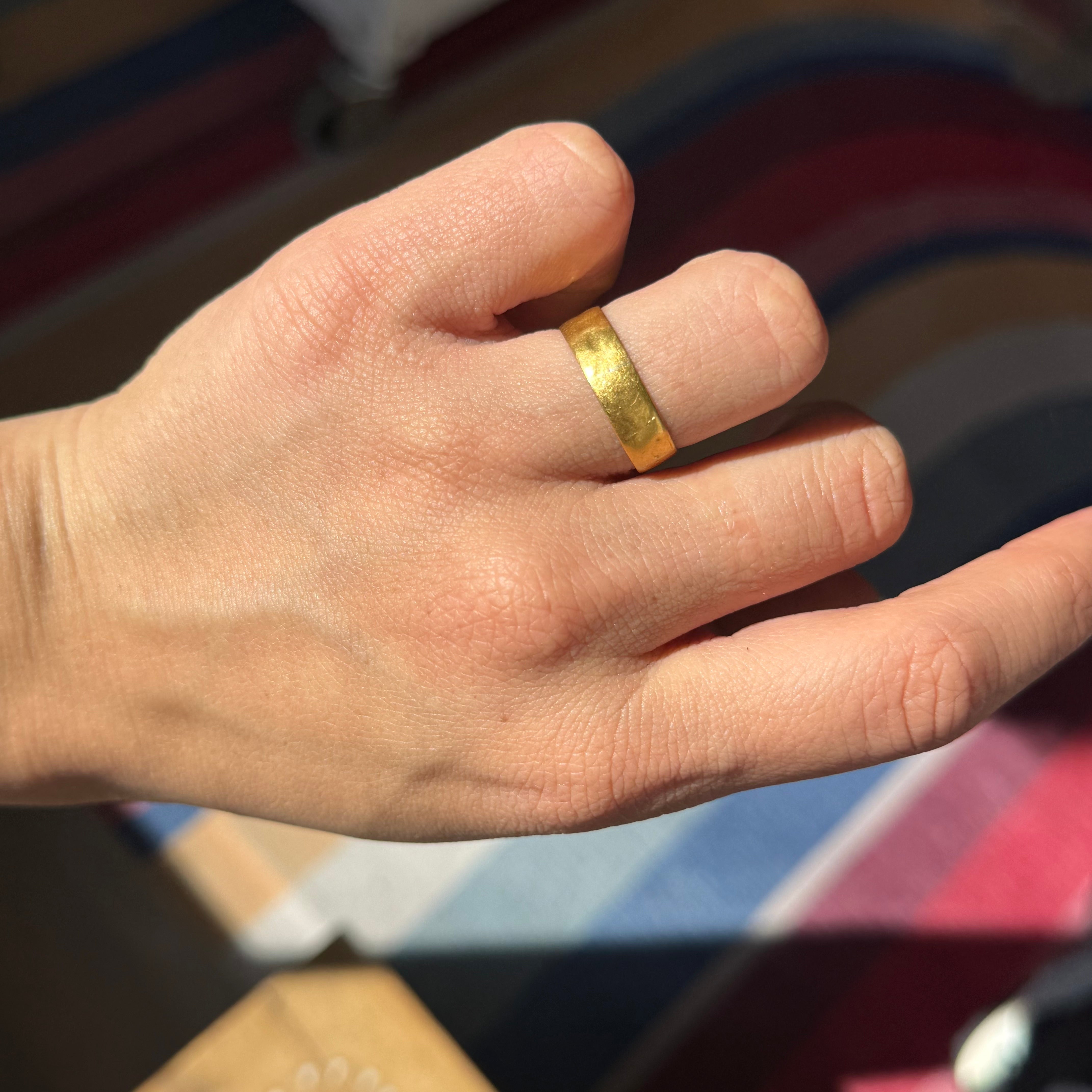 Antique 23kt Wedding Band, Swedish