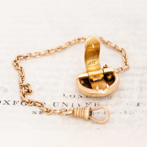 Antique Clip On Button Chain, c. 1887