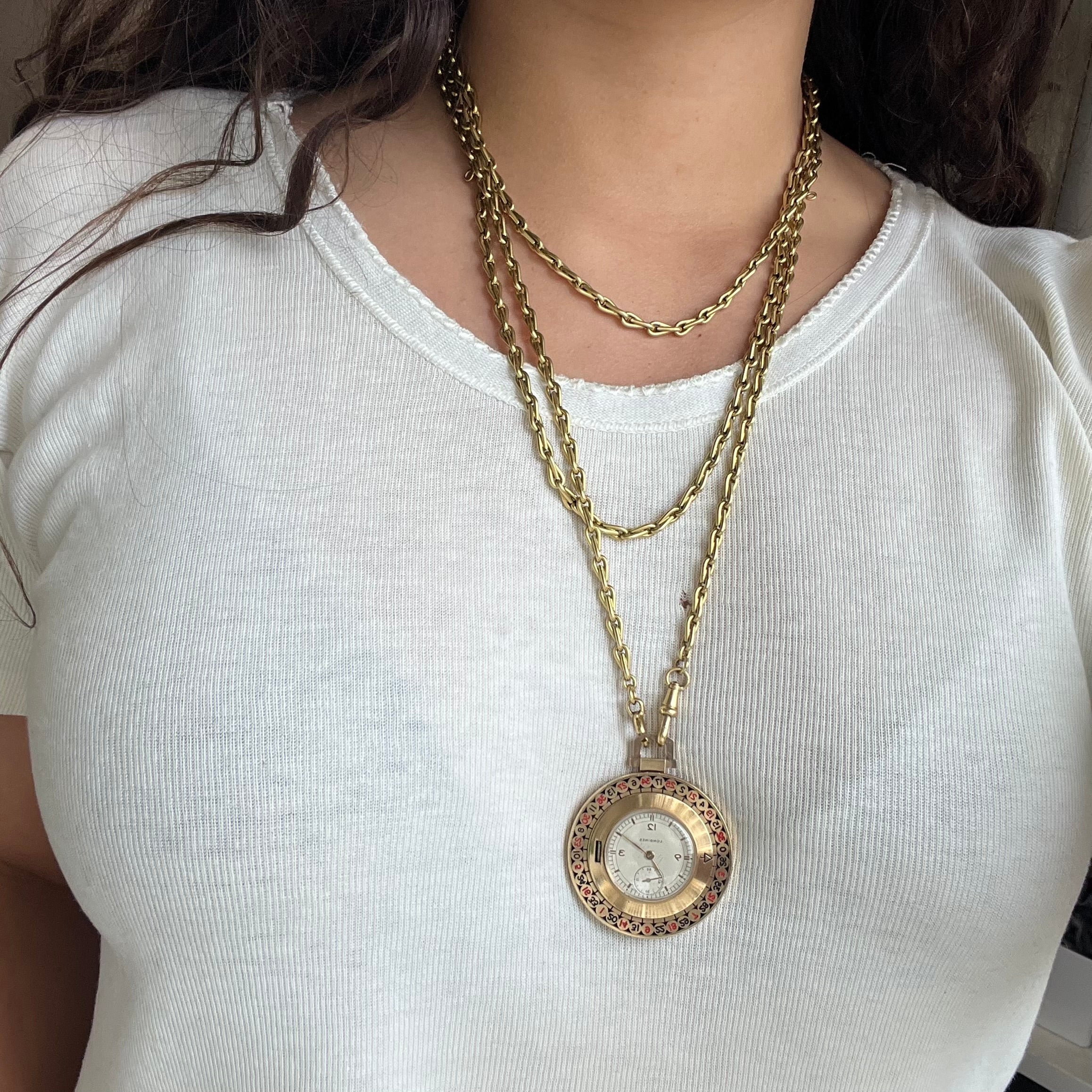 Vintage Roulette Watch Pendant by Longines