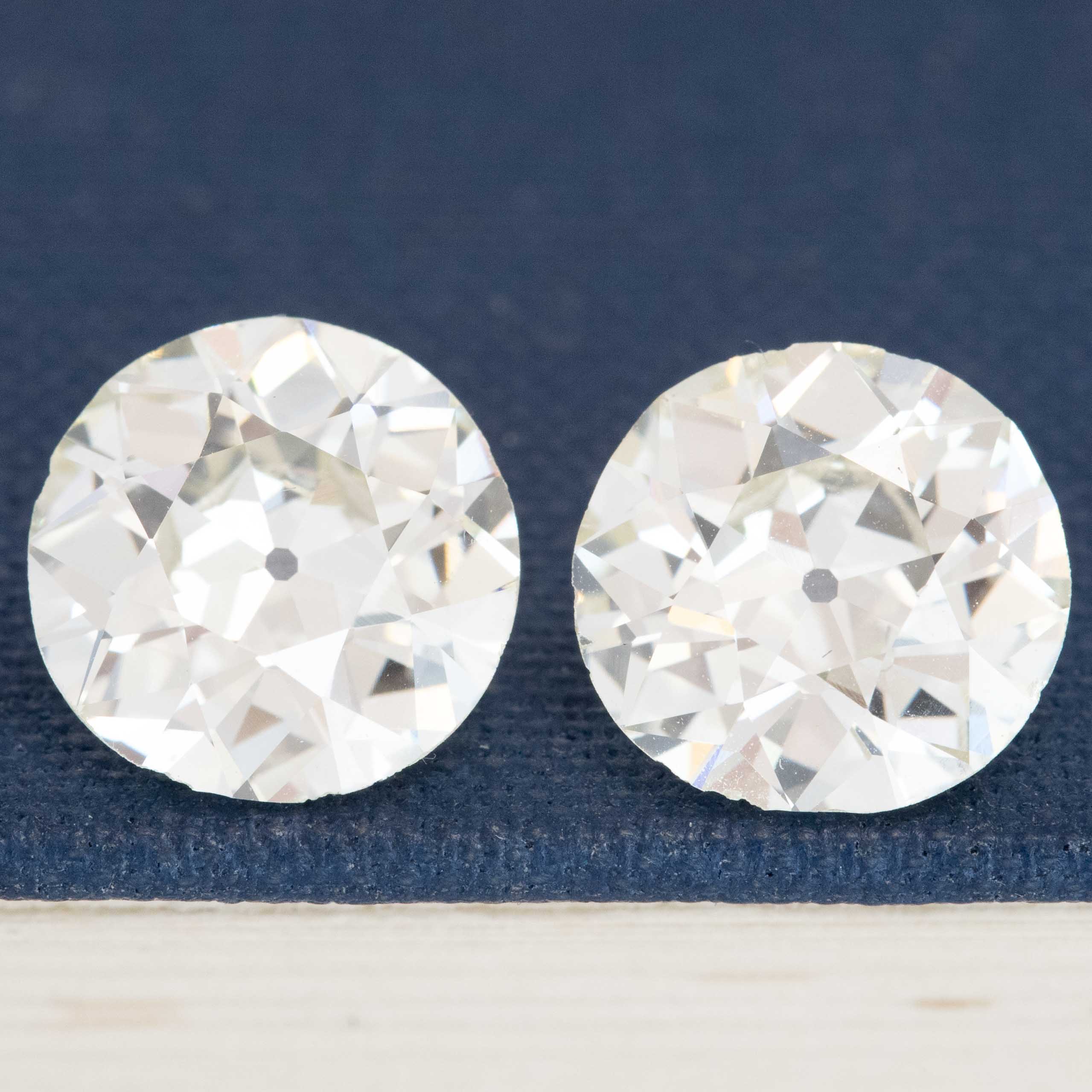 7.00ct Old European Cut Diamond Pair, GIA N