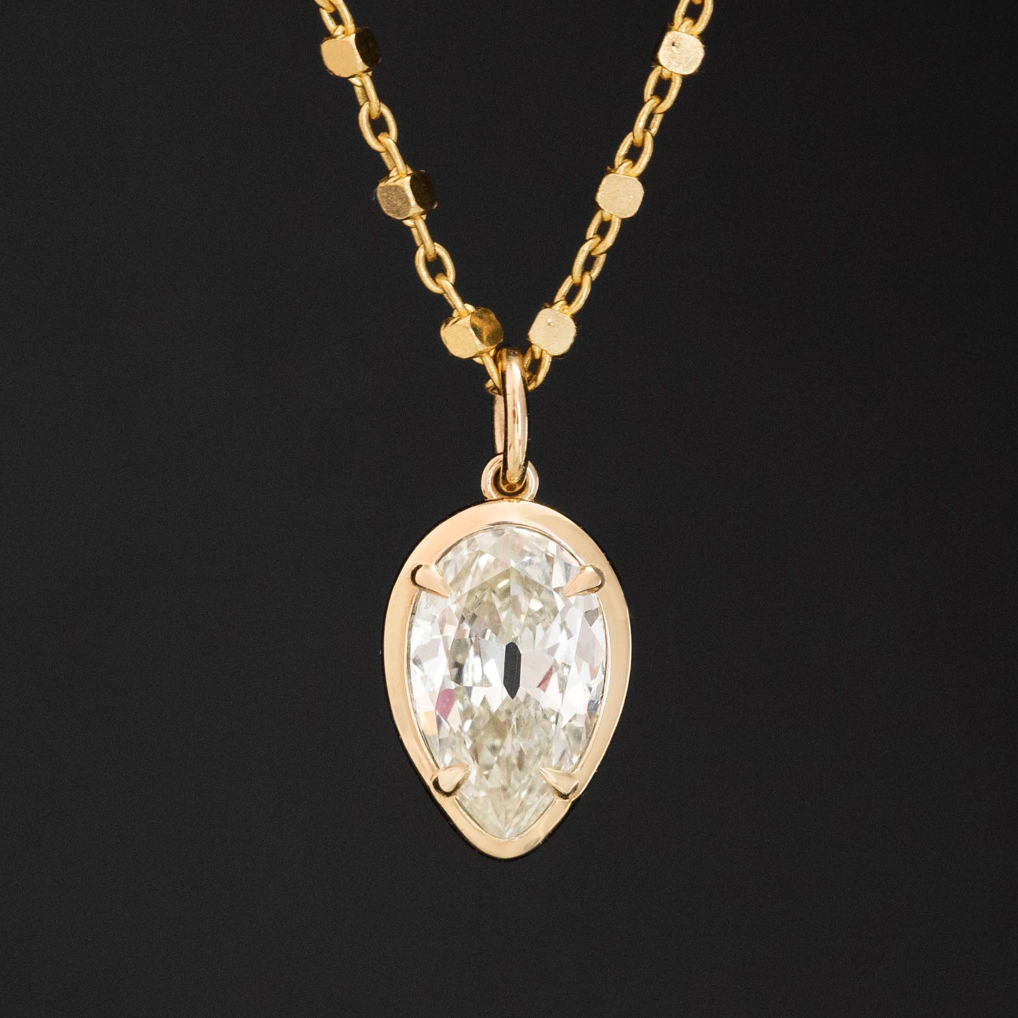 1.01ct Pear Cut Diamond Pendant