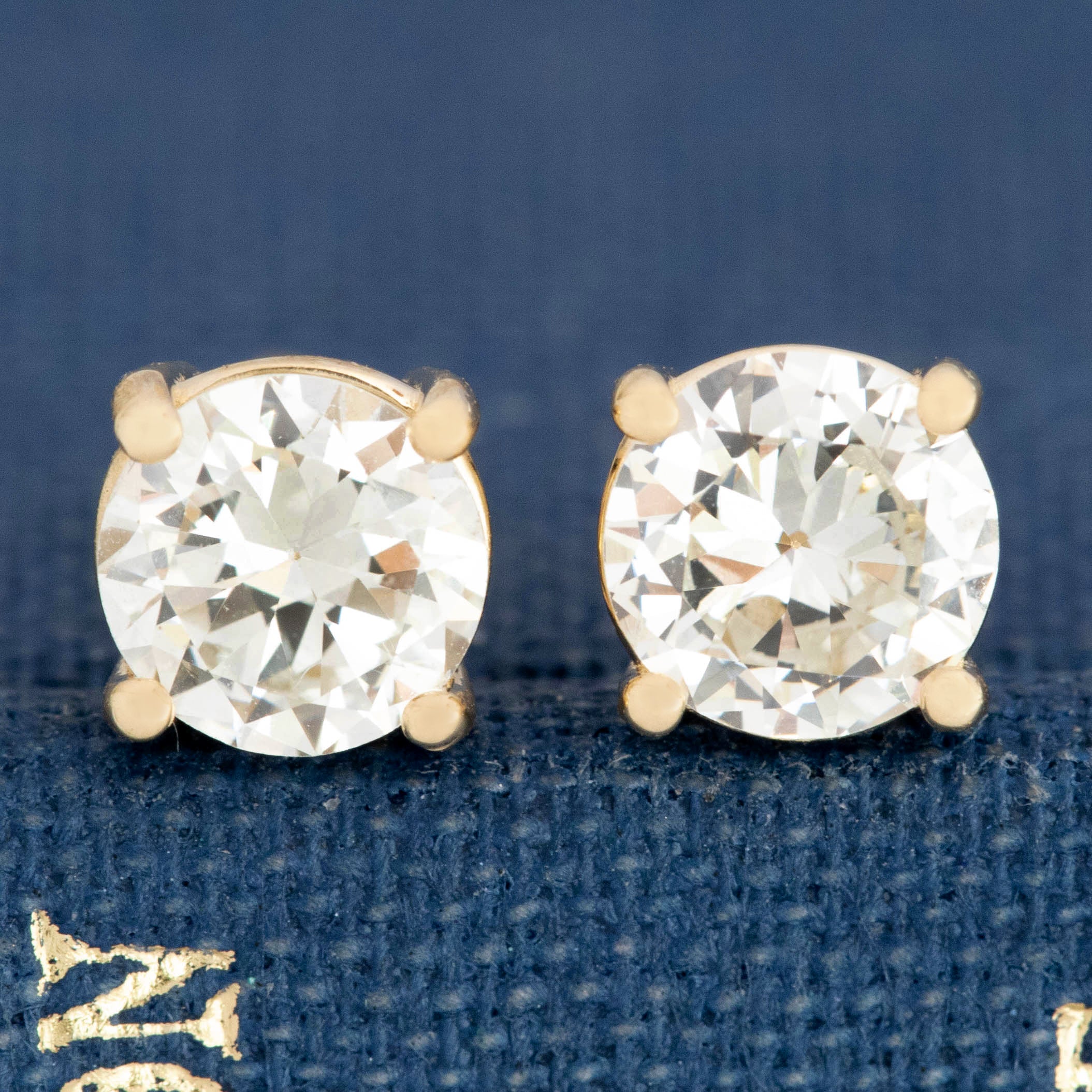 .88ctw Old European Cut Diamond Stud Earrings