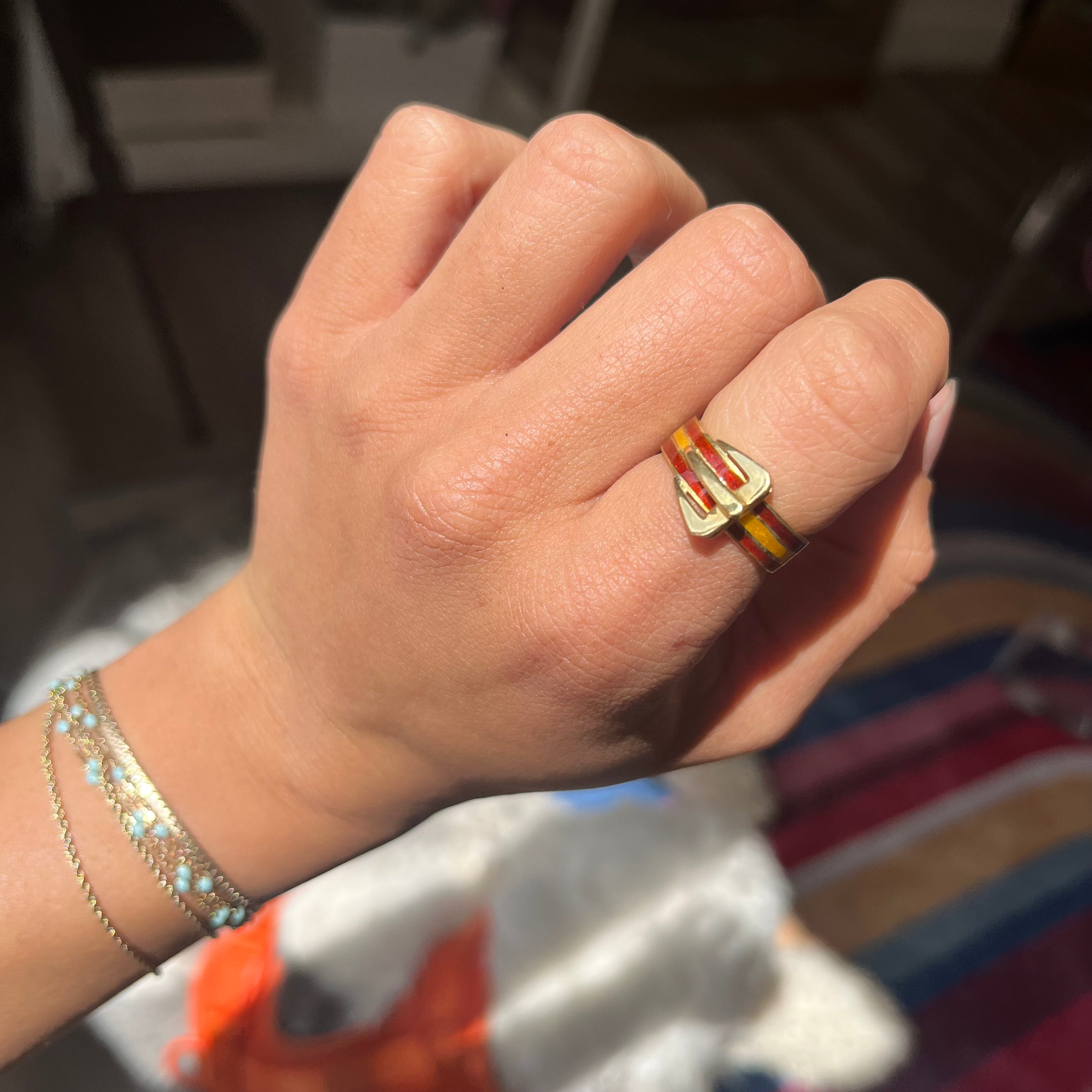 Vintage Enamel Buckle Band by Gucci
