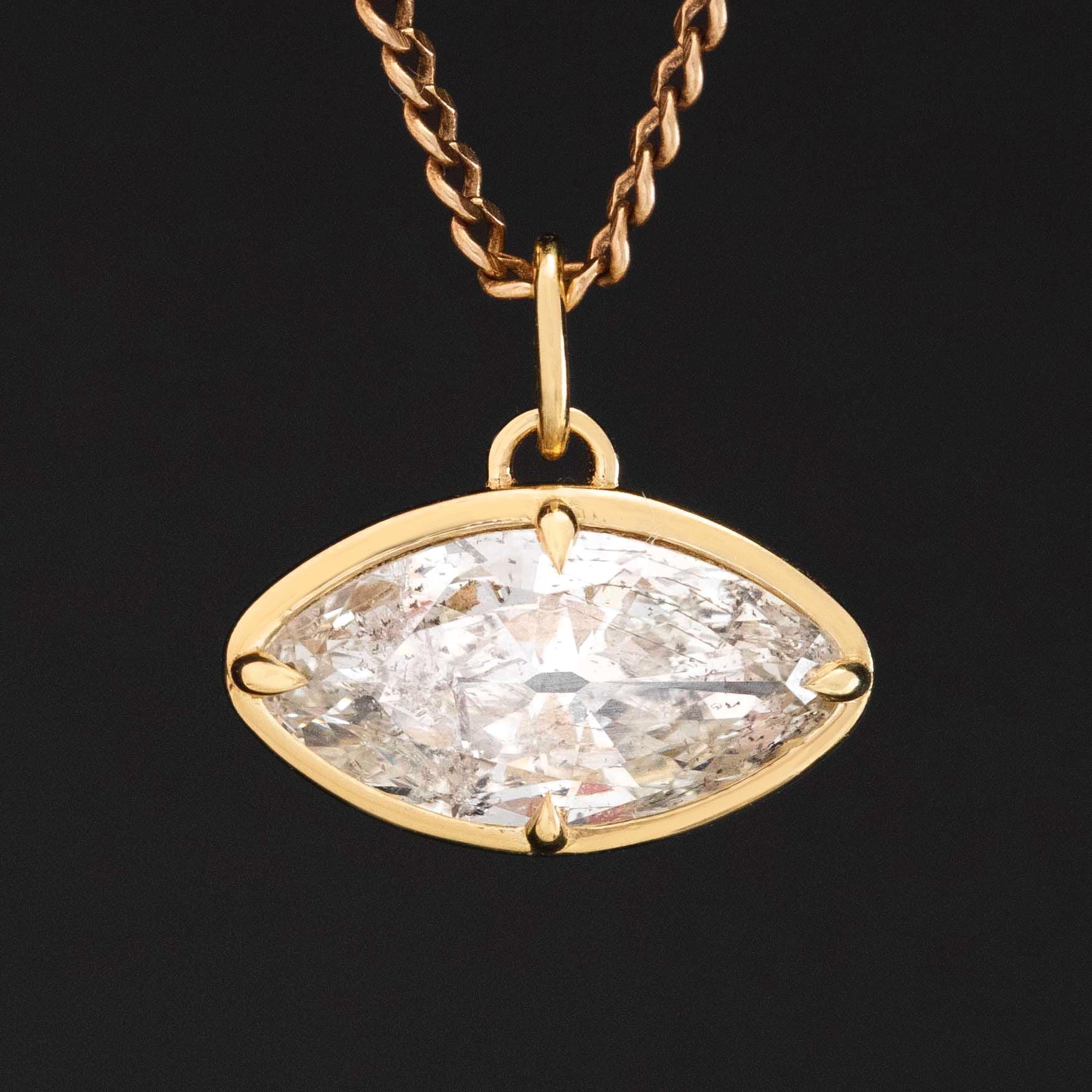 1.43ct Marquise Cut Diamond Pendant