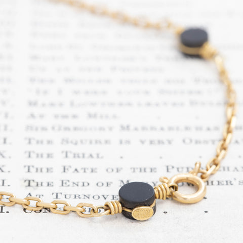 VCA long necklace with wood beads and gold links