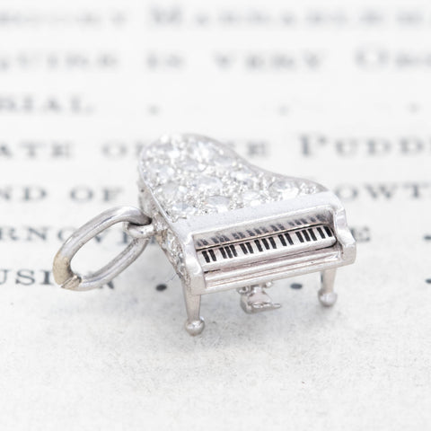 Vintage Diamond Grand Piano Charm