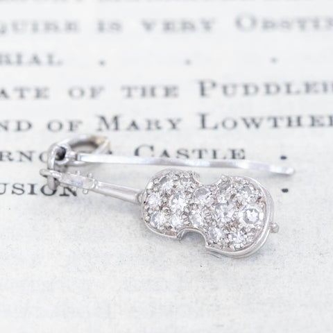 Vintage Diamond Violin Charm