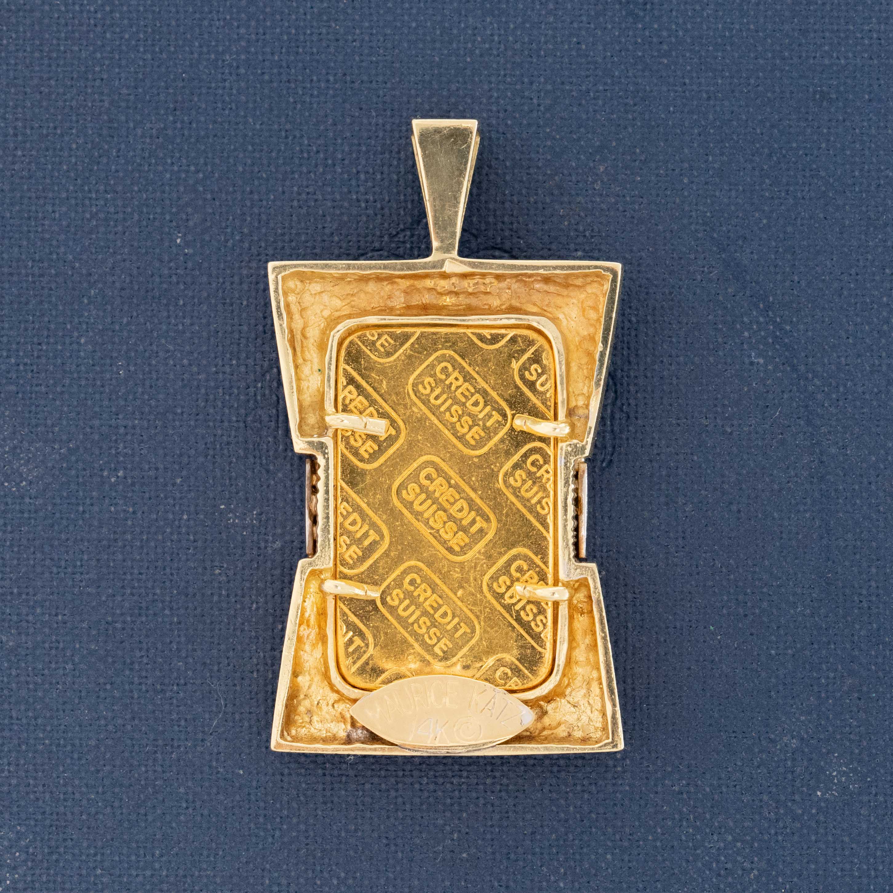 Vintage Diamond Assay Bar Pendant