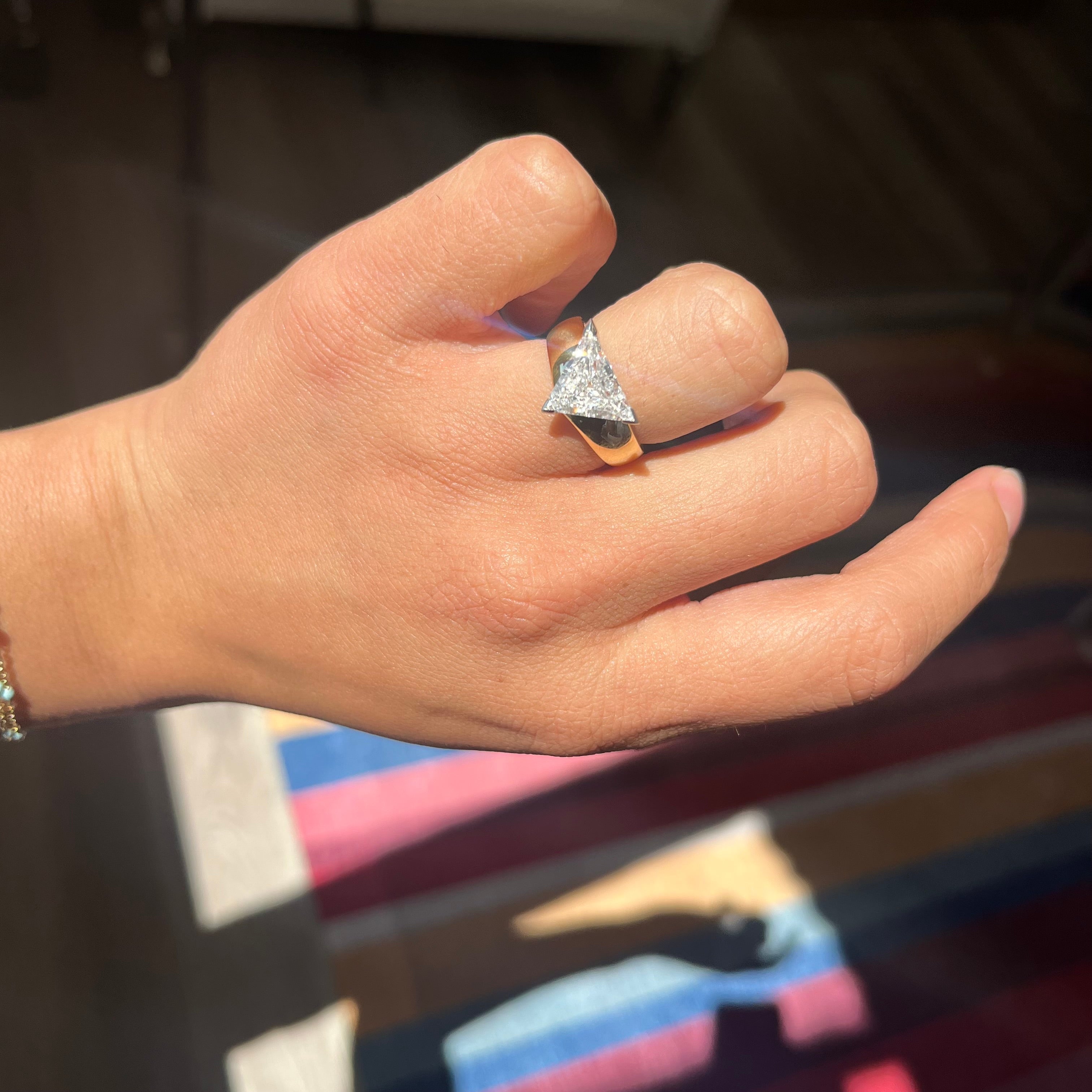 2.45ct Triangle Cut Diamond Solitaire