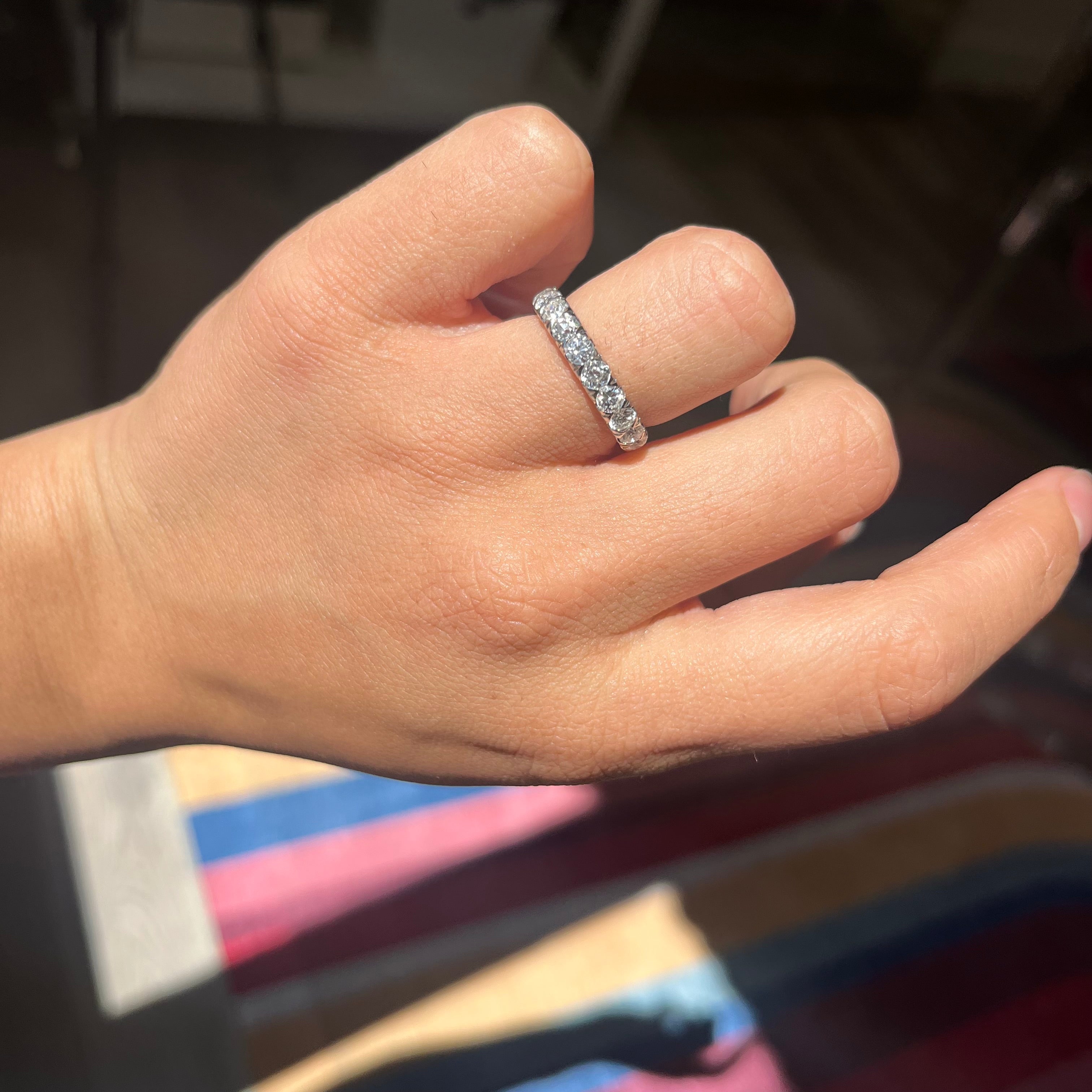 2.42ctw Old European Cut Diamond Eternity Band