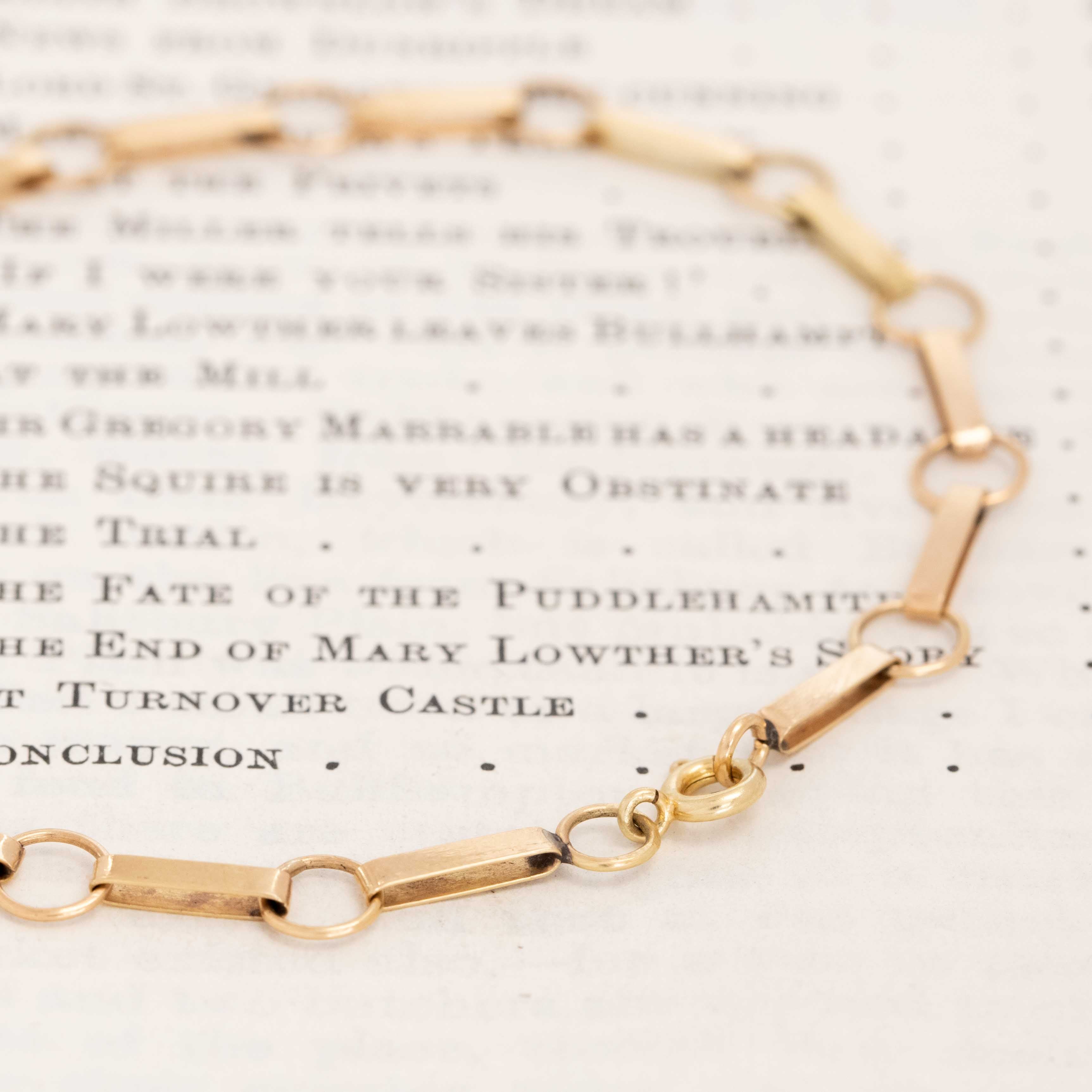 Vintage Bar Link Chain Bracelet