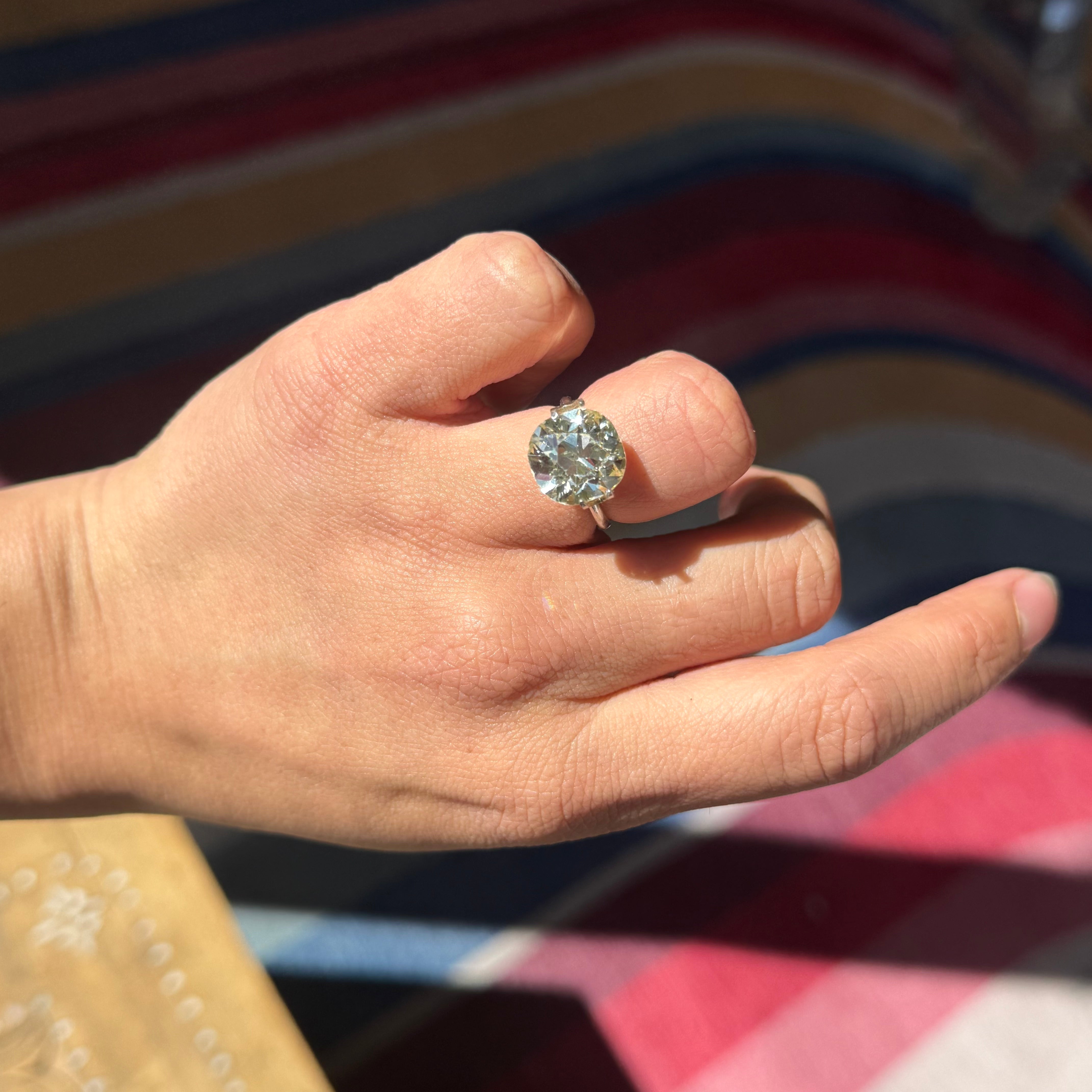 6.28ct Old Mine Cut Diamond, GIA W-X