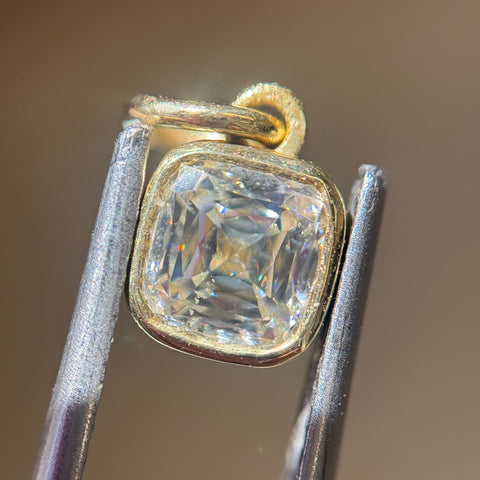 .66ct Cushion Cut Diamond Bezel Charm/Pendant