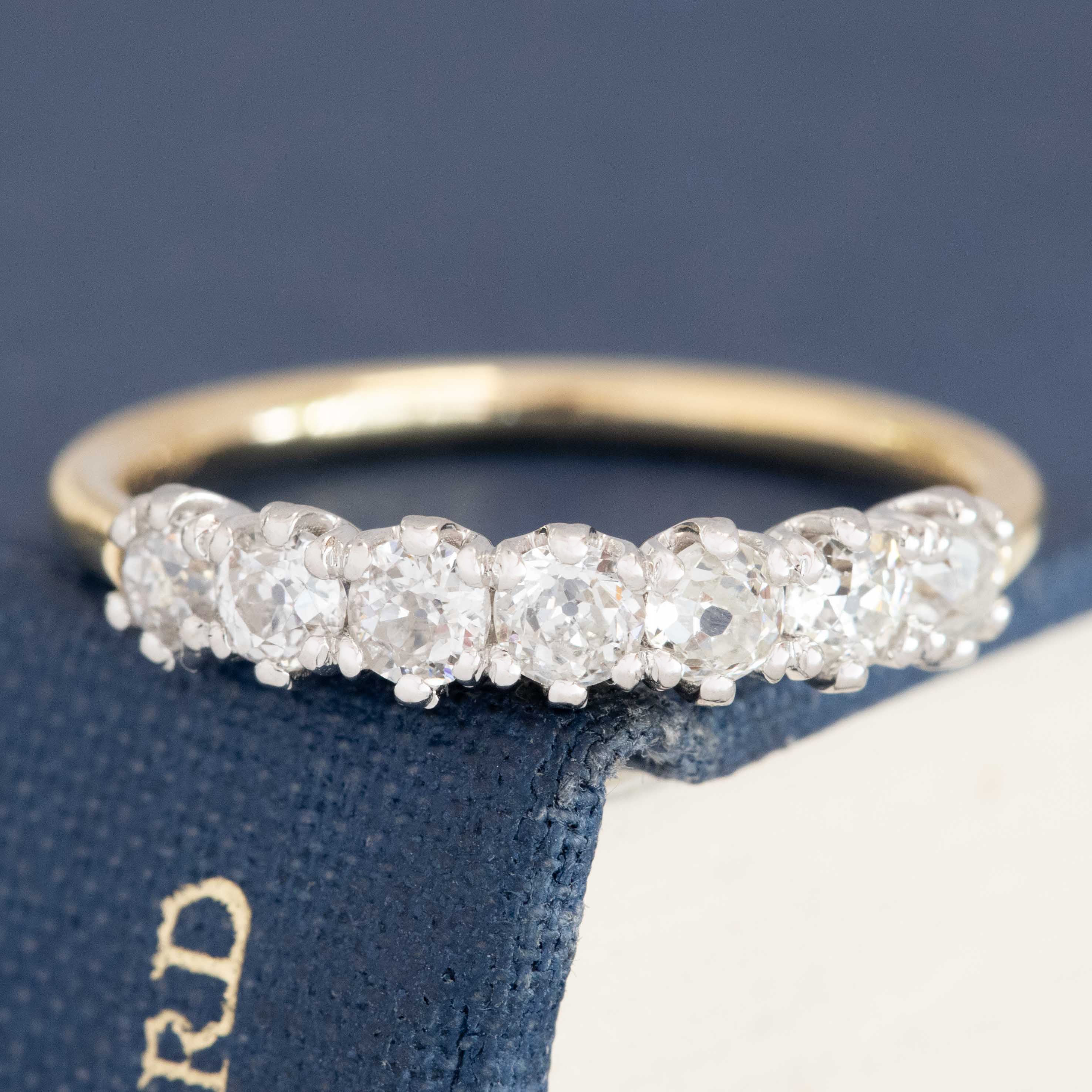 .82ctw Petite Old Mine Cut Diamond 7-Stone Band