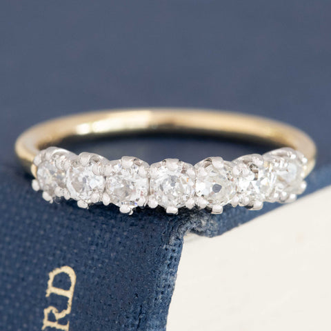 .82ctw Petite Old Mine Cut Diamond 7-Stone Band