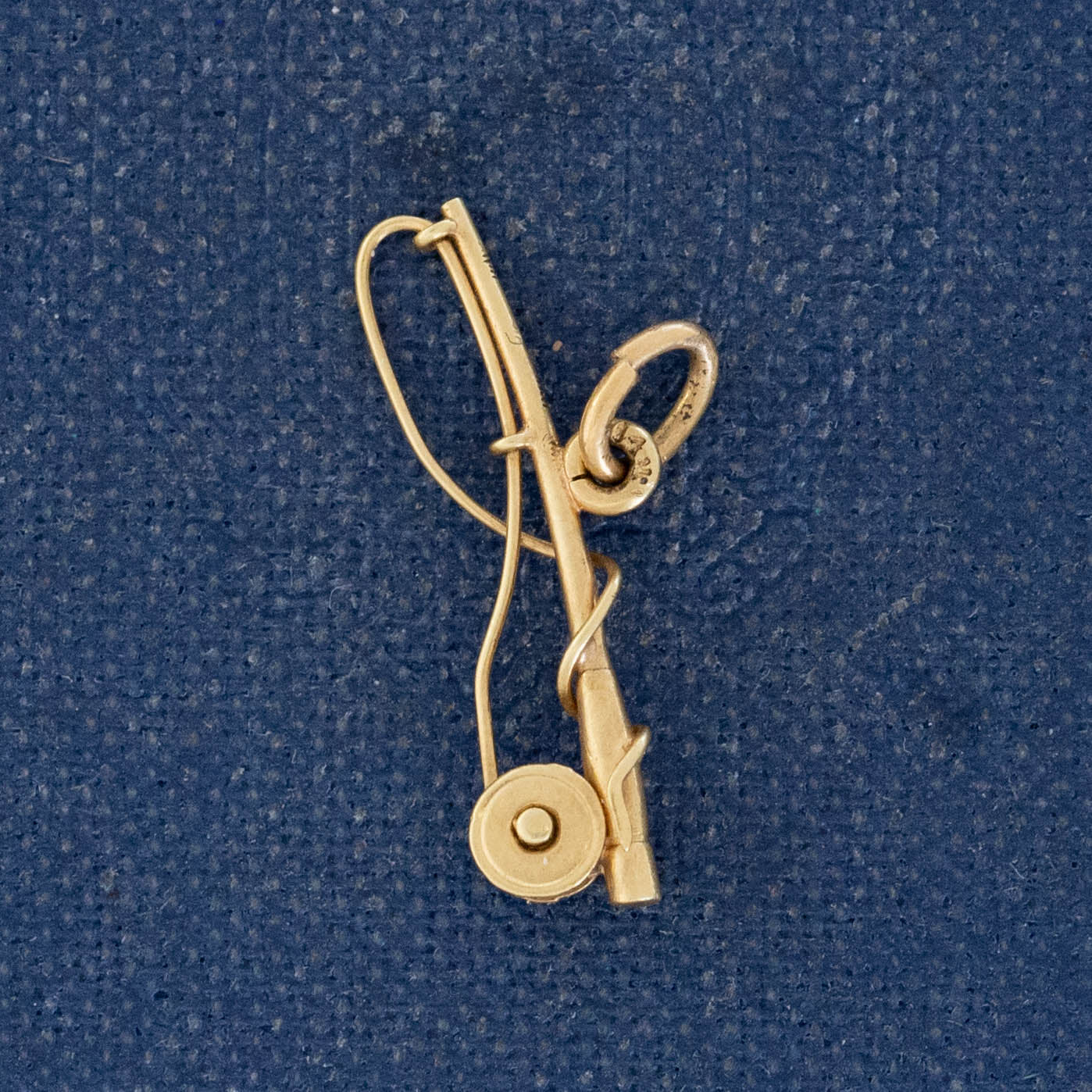Vintage Miniature Fishing Pole Charm