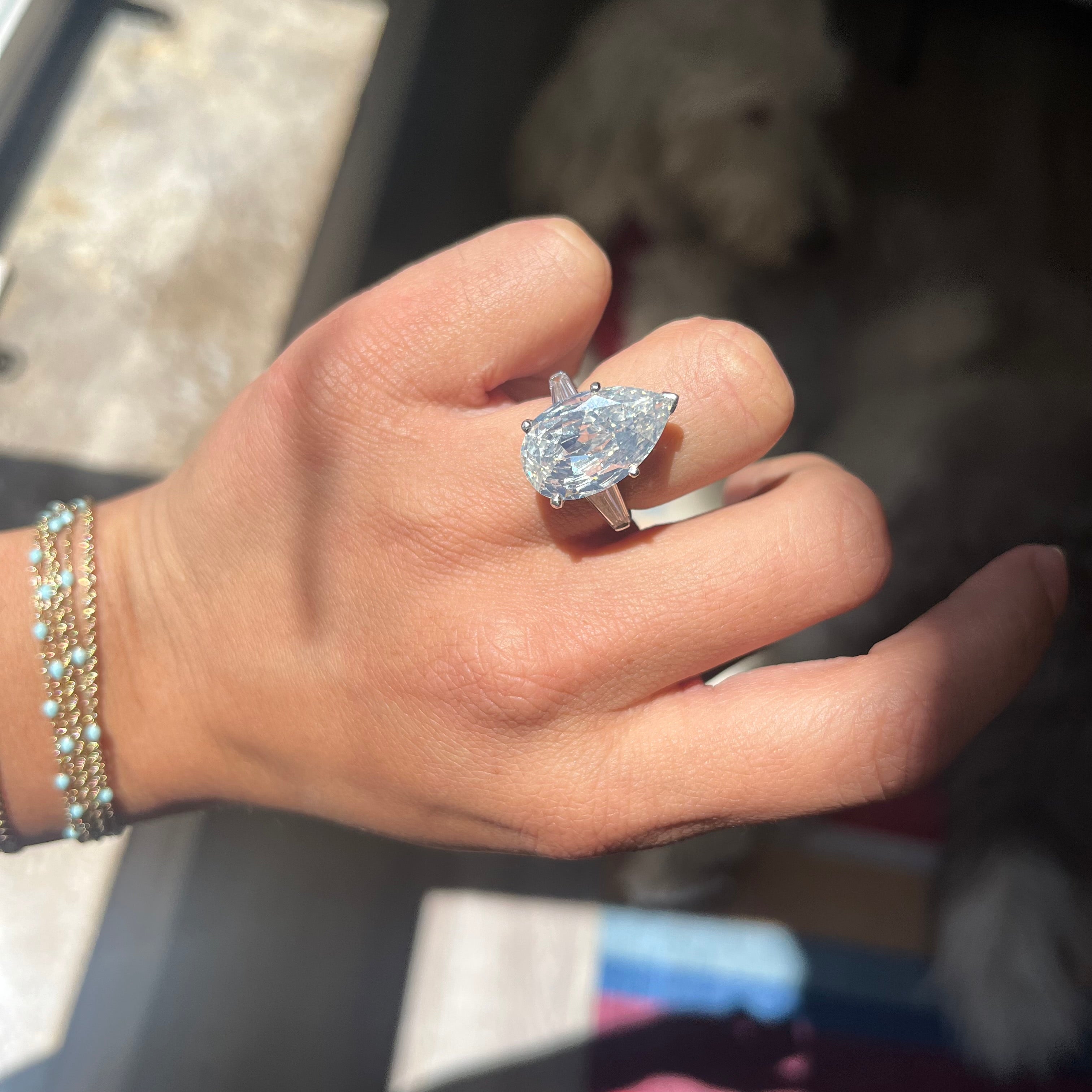 7.66ctw Pear Cut Diamond Solitaire, GIA N SI2