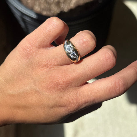 .72ctw Vintage Old European Cut Diamond Twin Stone Ring
