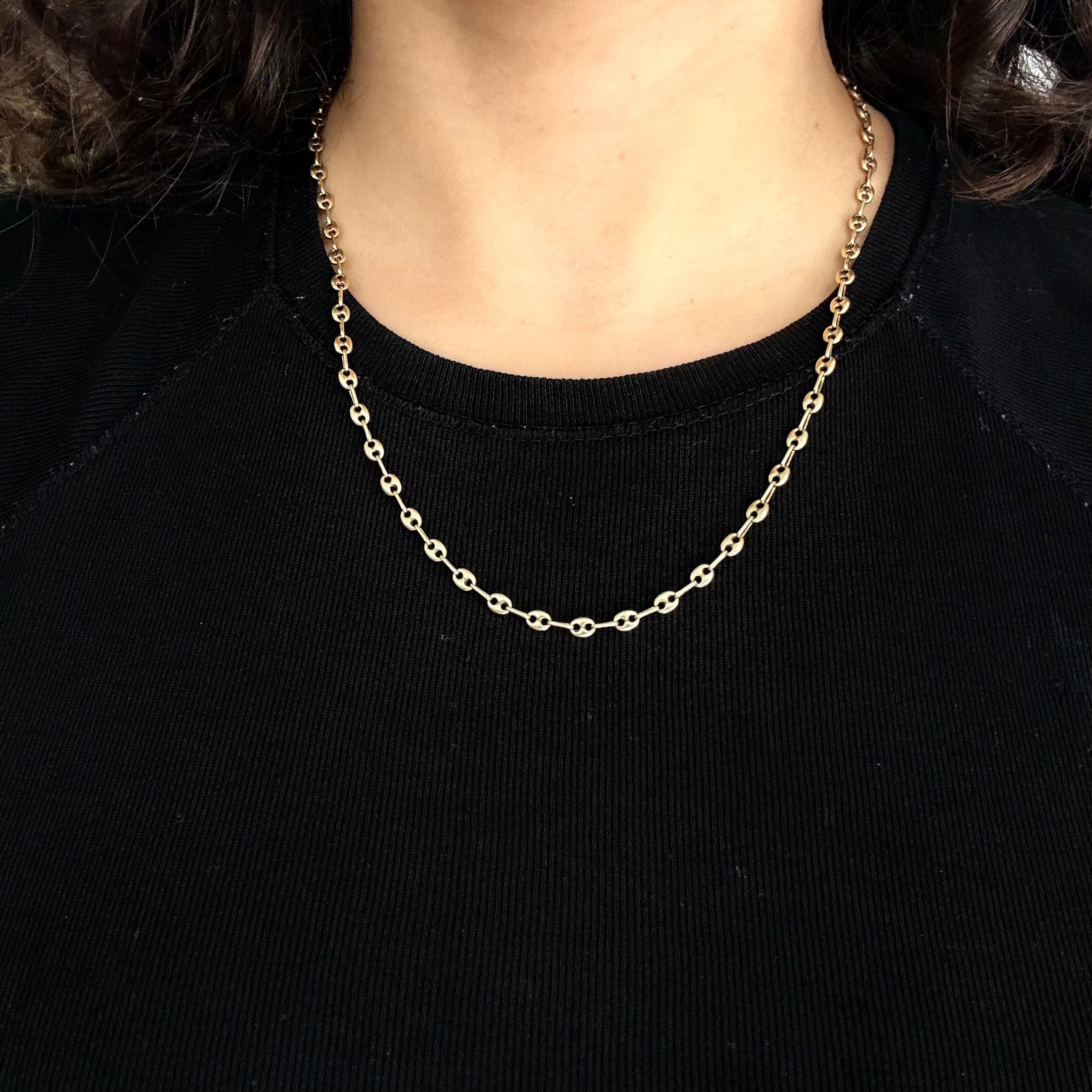 Vintage Mariner Link Chain Necklace, Italian