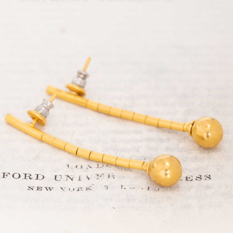Vintage High Karat Bar Drop Earrings