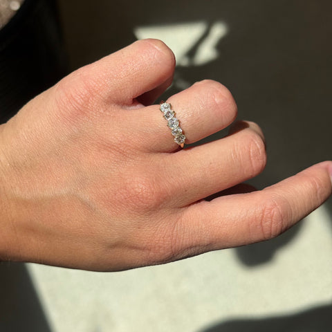 1.06ctw Old Mine Cut Diamond 5-Stone Band
