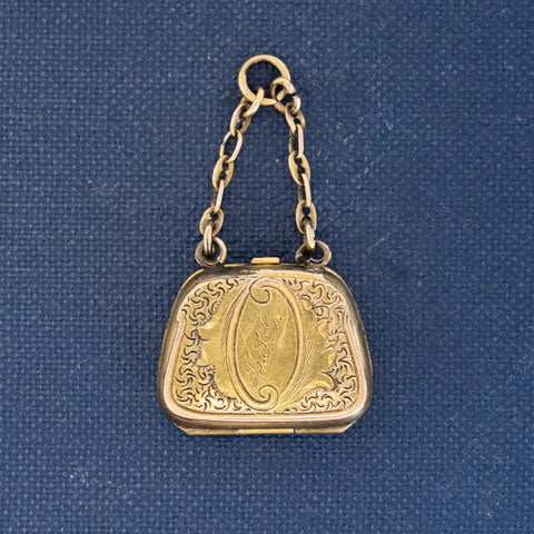 Vintage Engraved Purse Locket Charm