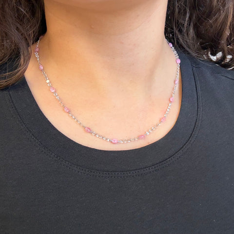 11.78ctw Rose Cut Diamond & Tourmaline Necklace