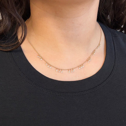 2.18ctw Briolette Cut Diamond Drop Necklace