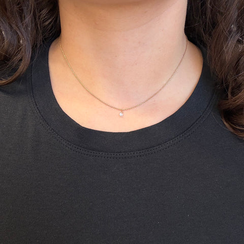 .20ct Briolette Cut Diamond Drop Necklace