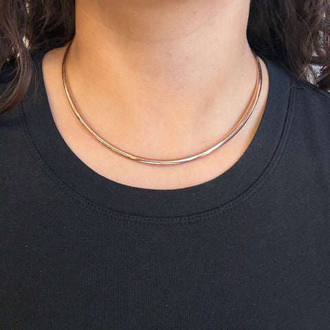 Vintage Rose Gold Omega Necklace, Italian