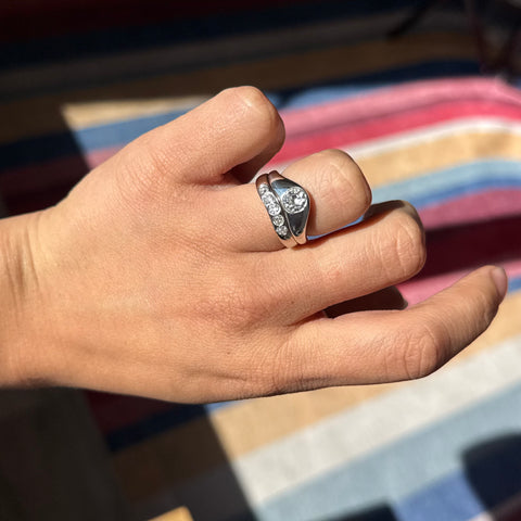 .98ct Old European Cut Diamond Wedding Set, GIA H VS1
