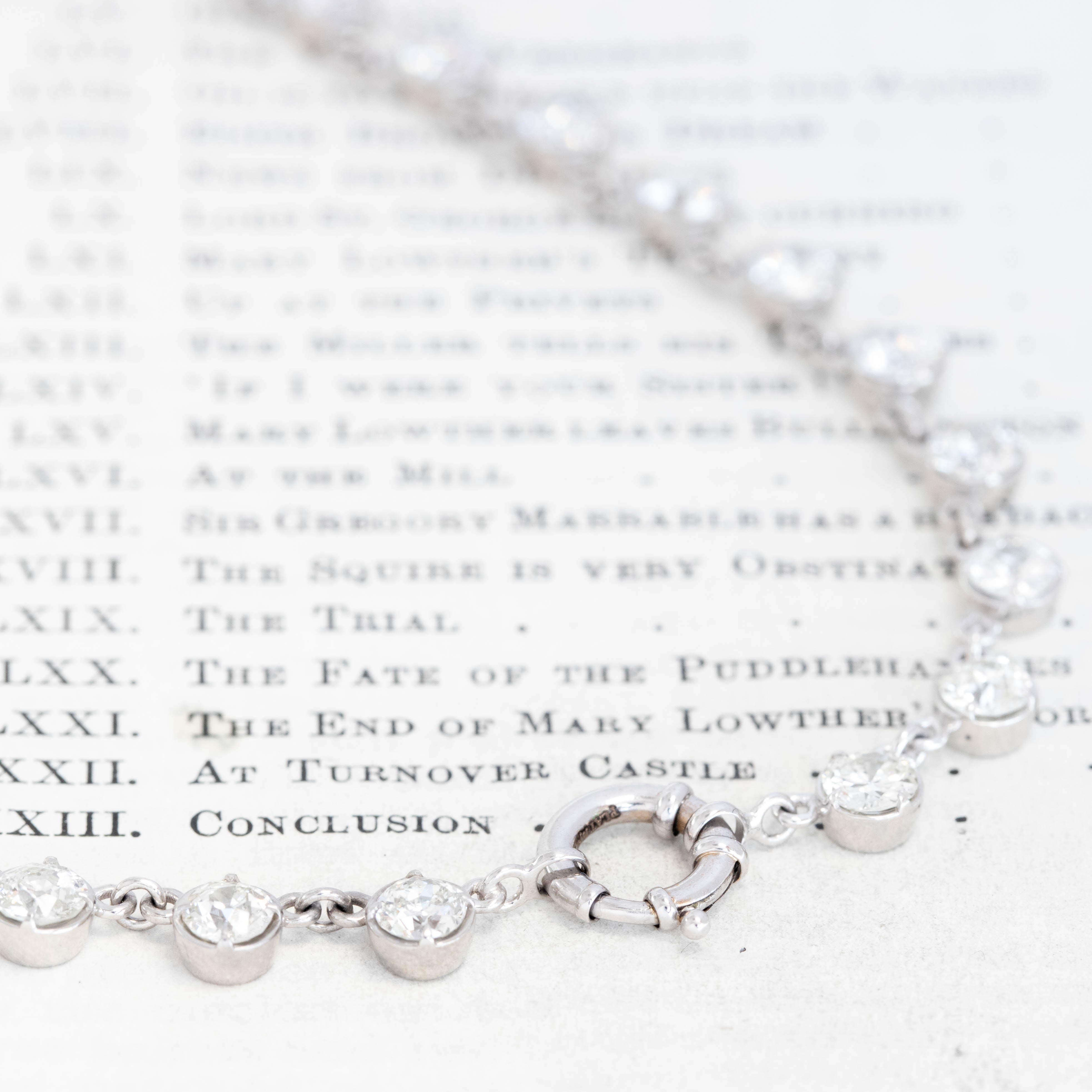 17.12ctw Old European Cut Diamond Riviere/Tennis Necklace
