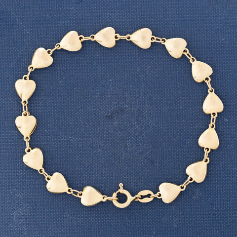 Vintage Puffy Heart Bracelet, Italian