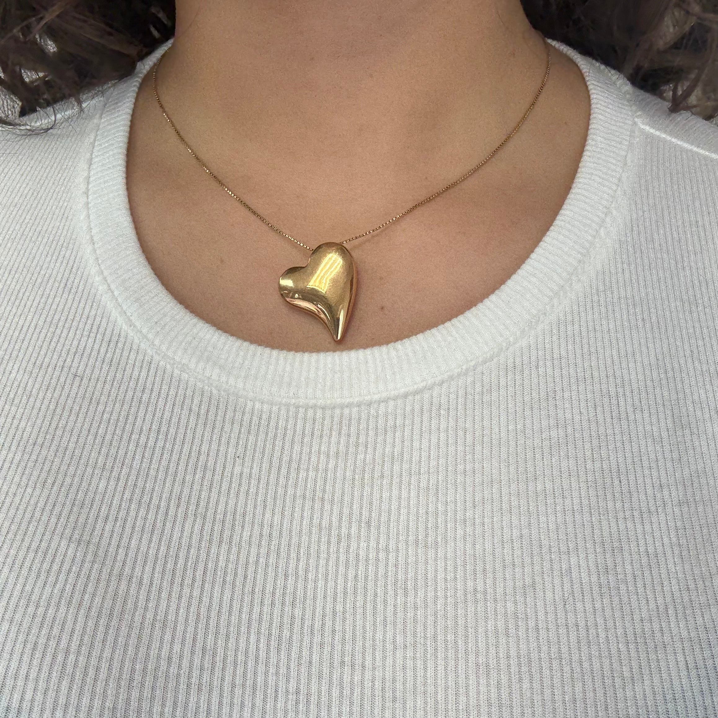 Vintage Puffy Heart Pendant