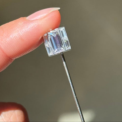 1.56ctw Art Deco Baguette Cut Diamond Stick Pin
