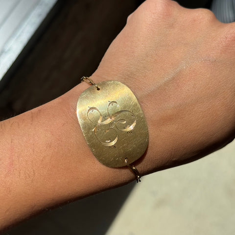RARE Vintage "L" Name Plate Bracelet, by Dinh Van for Cartier