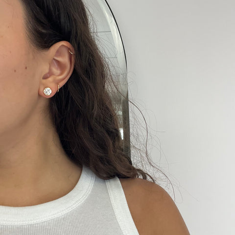 2.56ctw Old European Cut Diamond Bezel Stud Earrings
