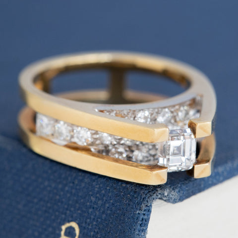 .92ctw Vintage Asscher Cut Diamond Tension-set Ring