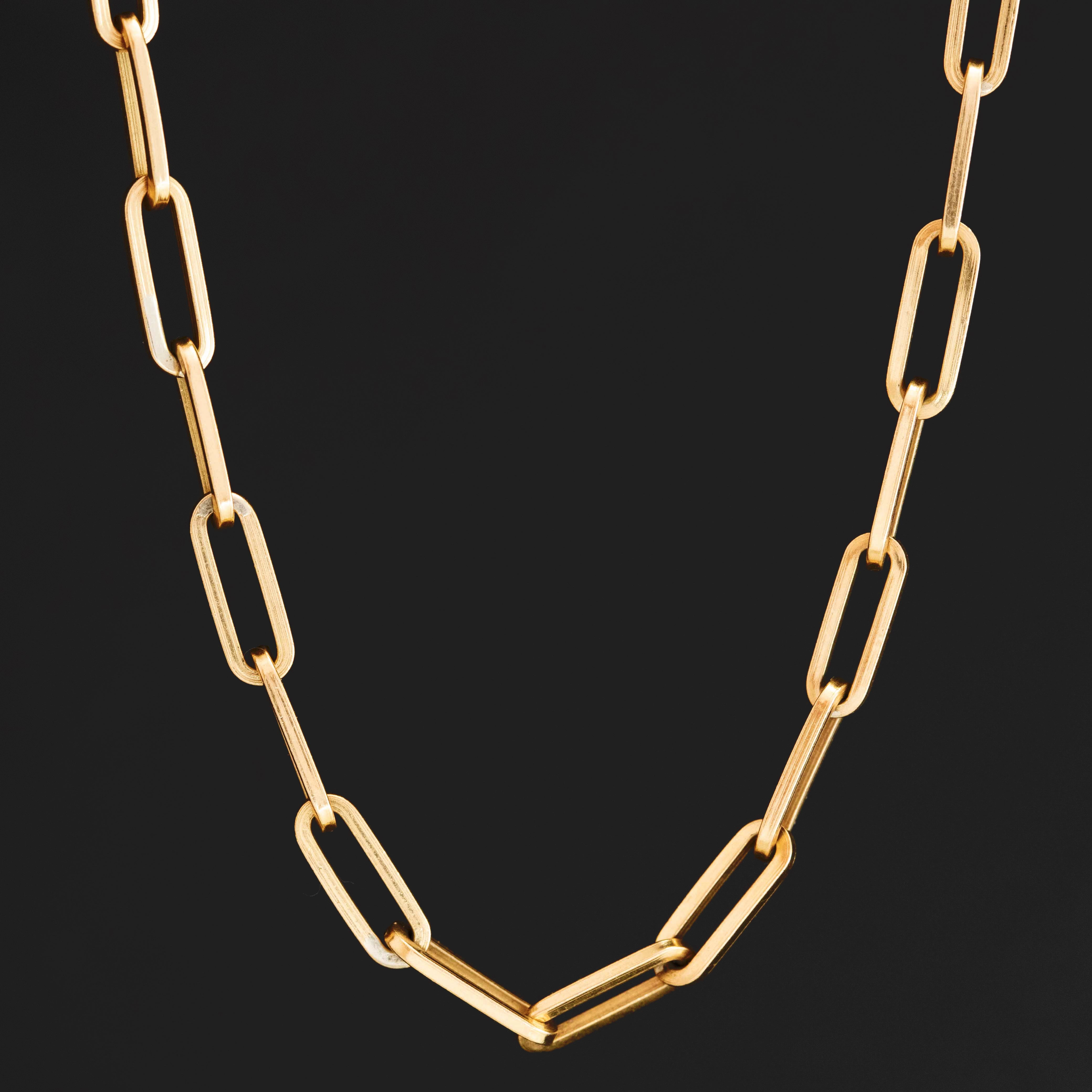 Vintage Cartier Dinh Van yellow gold paperclip chain necklace from the 1960s collaboration