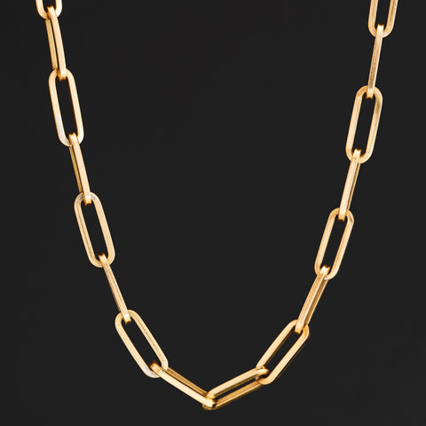 Vintage Cartier Dinh Van yellow gold paperclip chain necklace from the 1960s collaboration
